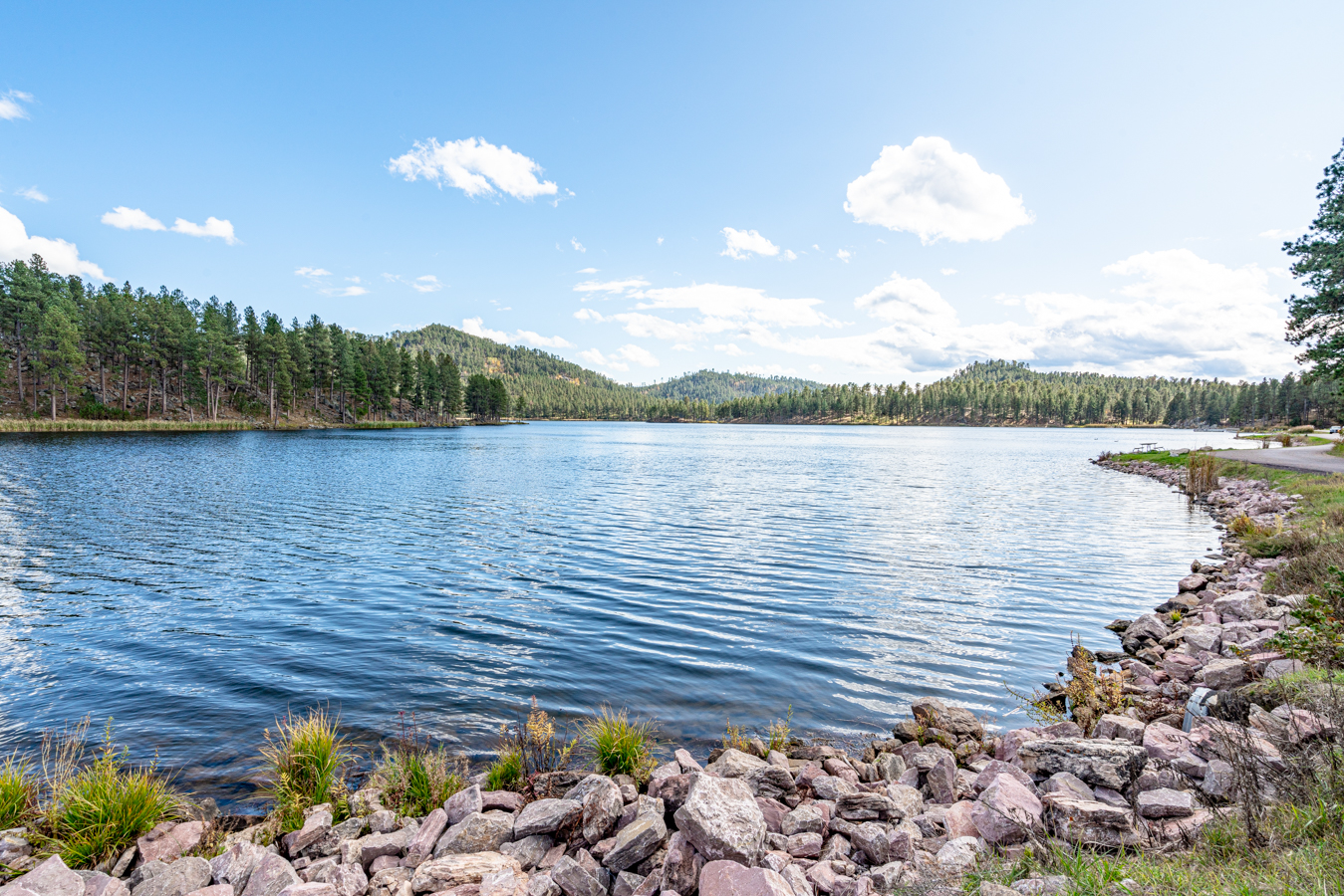 sylvan lake in custer state park as seen when visiting south dakota on a road trip