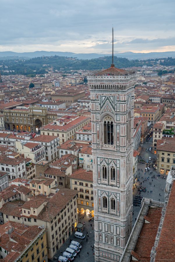 giottos bell tower florence italy as seen from the top of brunelleschis dome